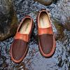Men's Breathable Mesh Sandals: Size 50, Comfortable Soft Sole, Slip-on Leather Dad Shoes