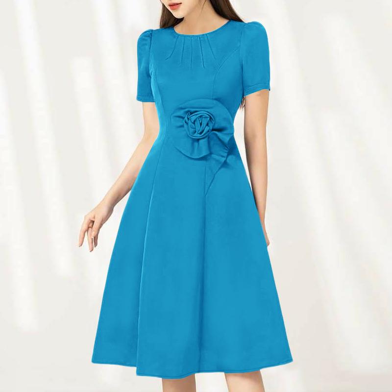 ZANZEA Women Casual Round Neck Summer Short Sleeve Dress