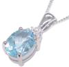 And My Jewelry Silver Large Carat Natural Blue Topaz Pendant Necklace [Your Box] 2.0 <November Birthstone>