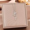 Women's Silver Titanium Steel Necklace with Micro-Inlaid Zircon - Elegant, Durable Clavicle Chain Jewelry