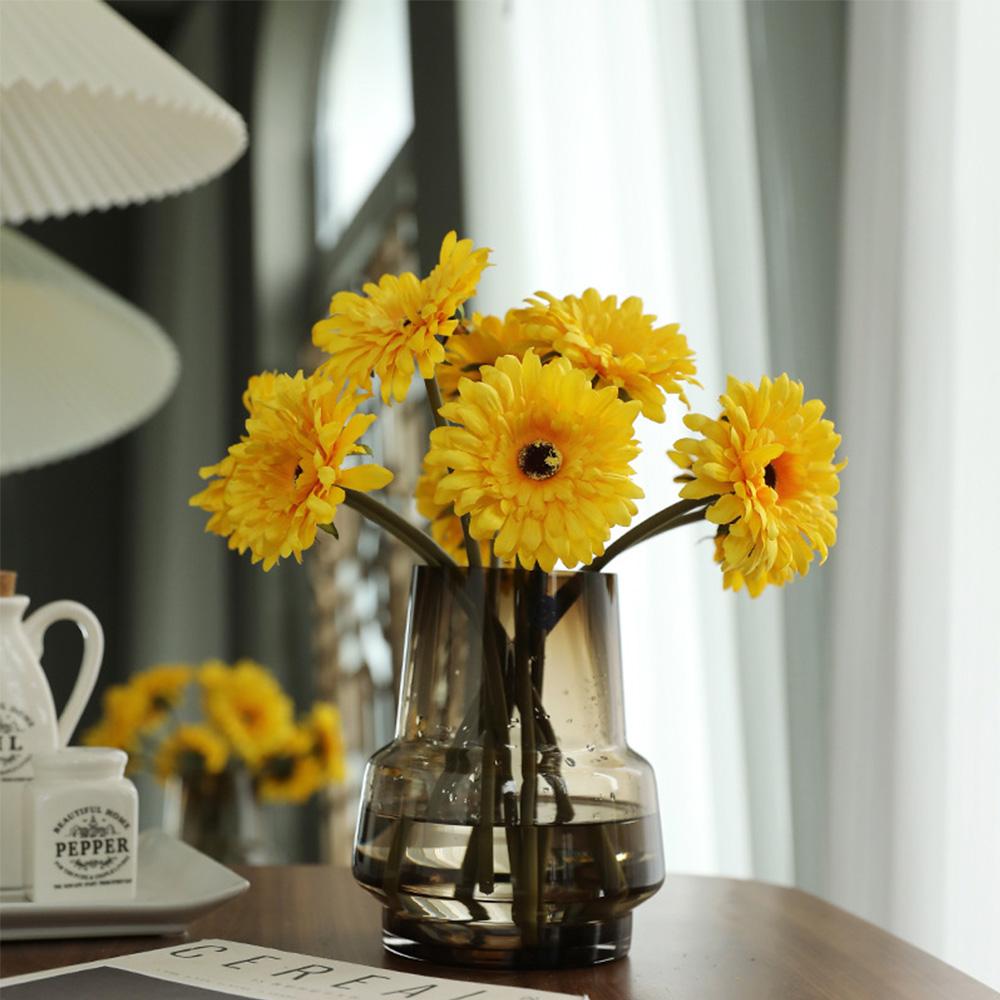 5PC Artificial Silk Gerbera Home Decoration Flower Heads Daisy for Wedding Holding Simulation Flowers Garden Home Decoration