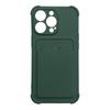 iPhone 13 Mini Green Card Holder Case - Shockproof Silicone Wallet Cover with Airbag Protection
