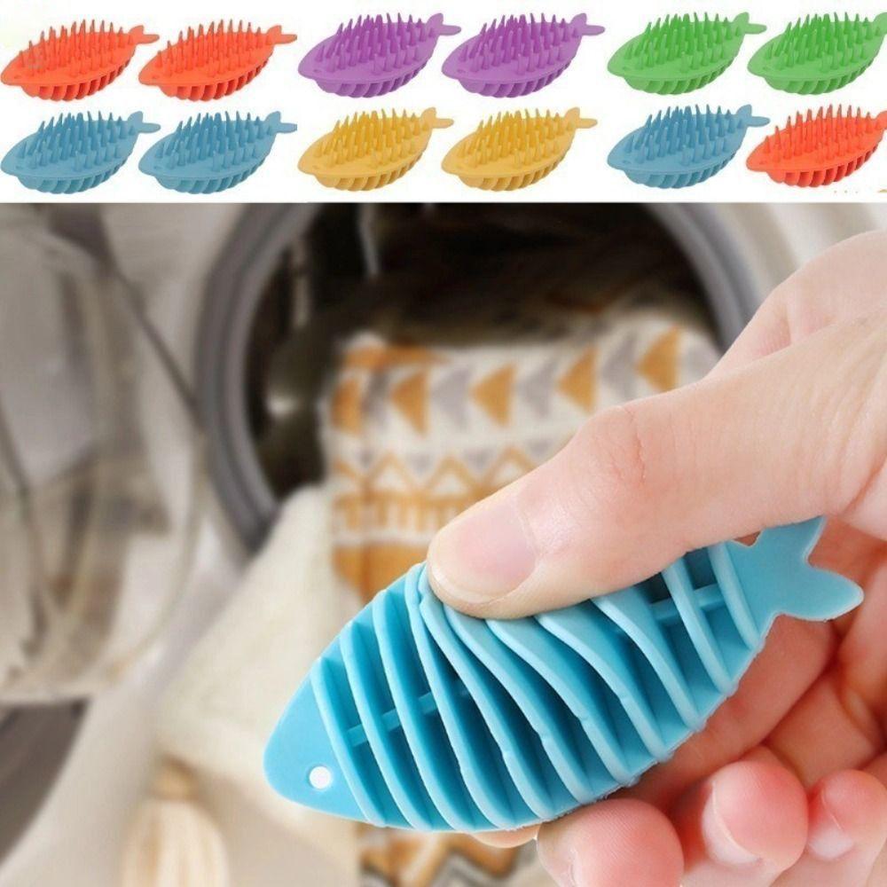 1/5Pcs Fish Shape Laundry Balls Soft Glue Laundry Tablets Durable Softener Ball