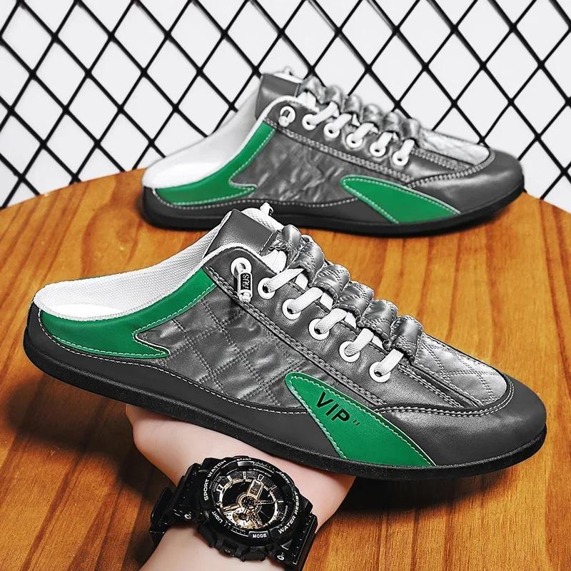 Summer  Half Slippers for Men Trendy Men's Flat Bottom Casual Shoes Soft Sole Support Shoes Men's Sneakers Zapatos De Hombre
