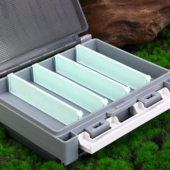 Double-sided Fishing Lure Storage Box Detachable Compact Design Portable Shrimp Bait Box Fishing Gear Organizer