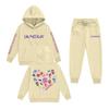 Kids' Long Sleeve Loose Pullover Letter Print Drawstring Hooded Sweatshirt Sweatpants Set