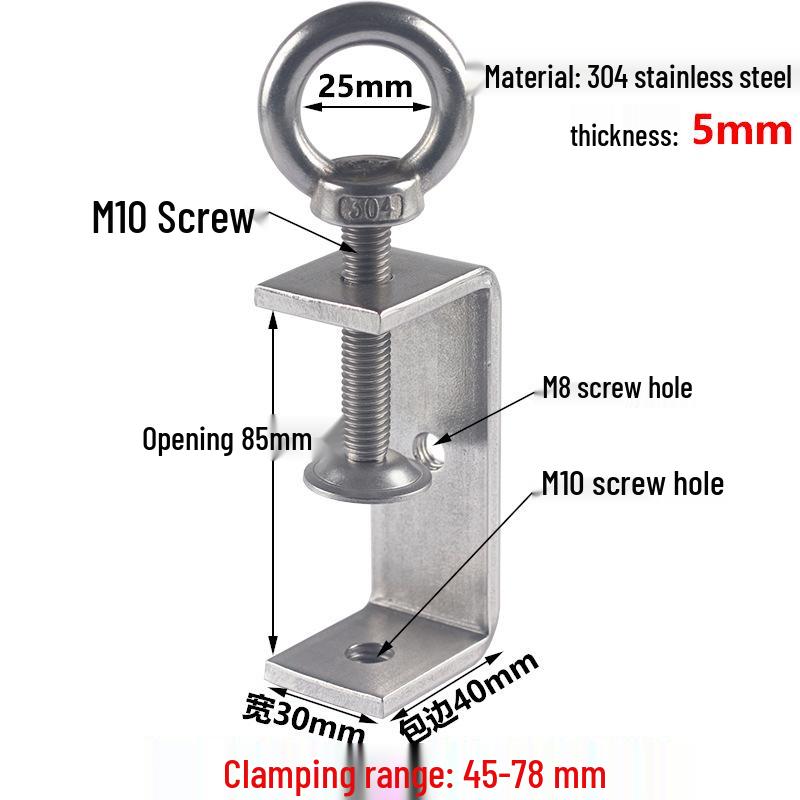 304 Stainless Steel U-Shaped Tiger Pipe Clamp Fastening Clip
