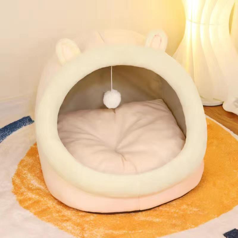 

Warm & Cozy Pet Bed: Semi-Enclosed, Thickened, Universal for Cats & Dogs Small Kitten (up to 5 jin)