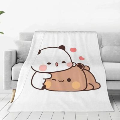 Super Soft Blanket Travel Office Bubu Dudu Throw Blanket Love Cute Bear Flannel Bedspread Couch Chair Funny Sofa Bed Cover