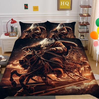 Christmas Printing 3D Printing Polyester Pillowcase Quilt Cover Two Or Three-Piece Set