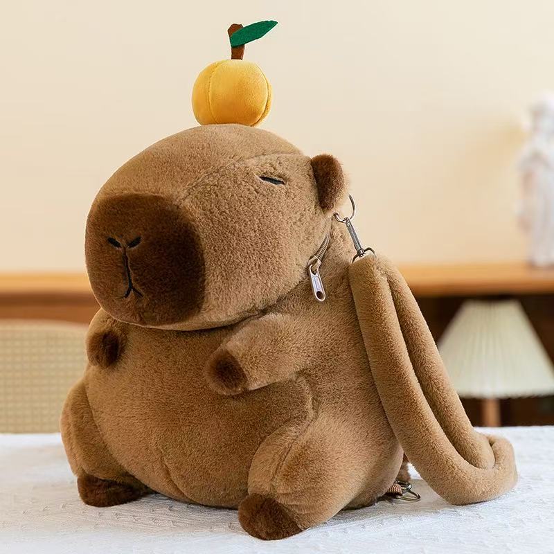 Schattige Zachte Pluche Capybara Rugzak Meisje Modieuze Crossbody Tas Voor Vrouwen Kawaii Schoudertas Voor Kinderen Cadeaus Voor Vriendin