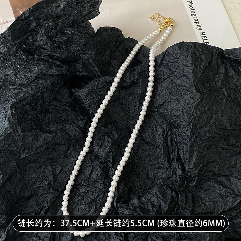 French pearl necklace simple commuter versatile collarbone chain design sense creative necklace women