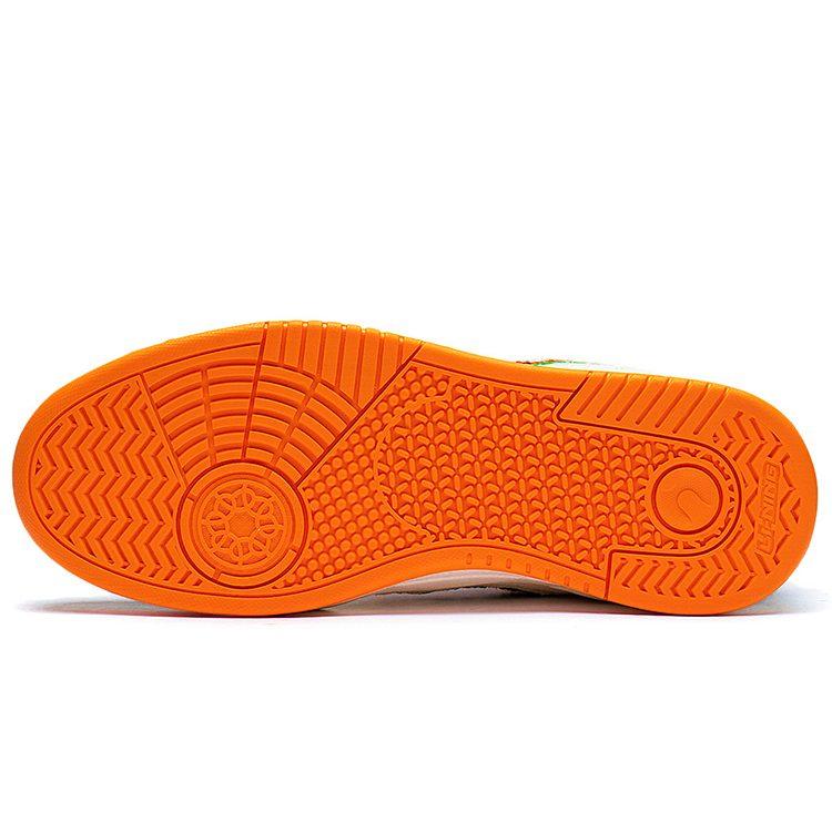 Li Ning Yuebai Carrot Slip Resistant Abrasion Resistant Low Top Skateboard Shoes Women's White Black Orange AGCS427-10