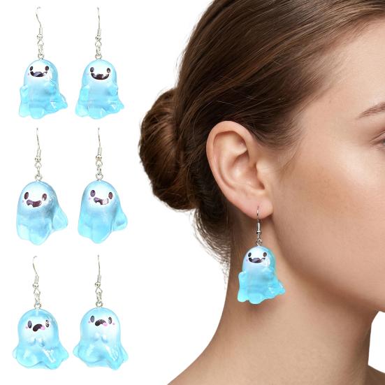 Ghost Earrings Glow-in-the-Dark Ghost Pendant Earrings for Women Decor, Fun Cute Earrings, Ghost Necklace for Women Halloween Jewelry