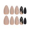 Rose Gold Almond Nail Art Stickers - Solid Color Fake Nails