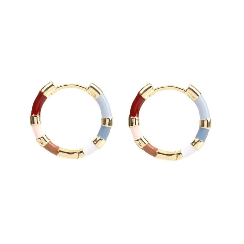 Korean Fashion Colorful Enamel Mini Metal Round Hoop Earrings For Women Daily Wear Party Sexy Sweet Ears Accessories