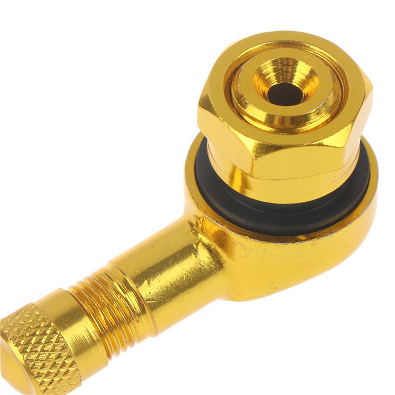 2Pcs Cnc Motorcycle 90 Degree Angle Wheel Tire Stem Tubeless Valve Aluminum