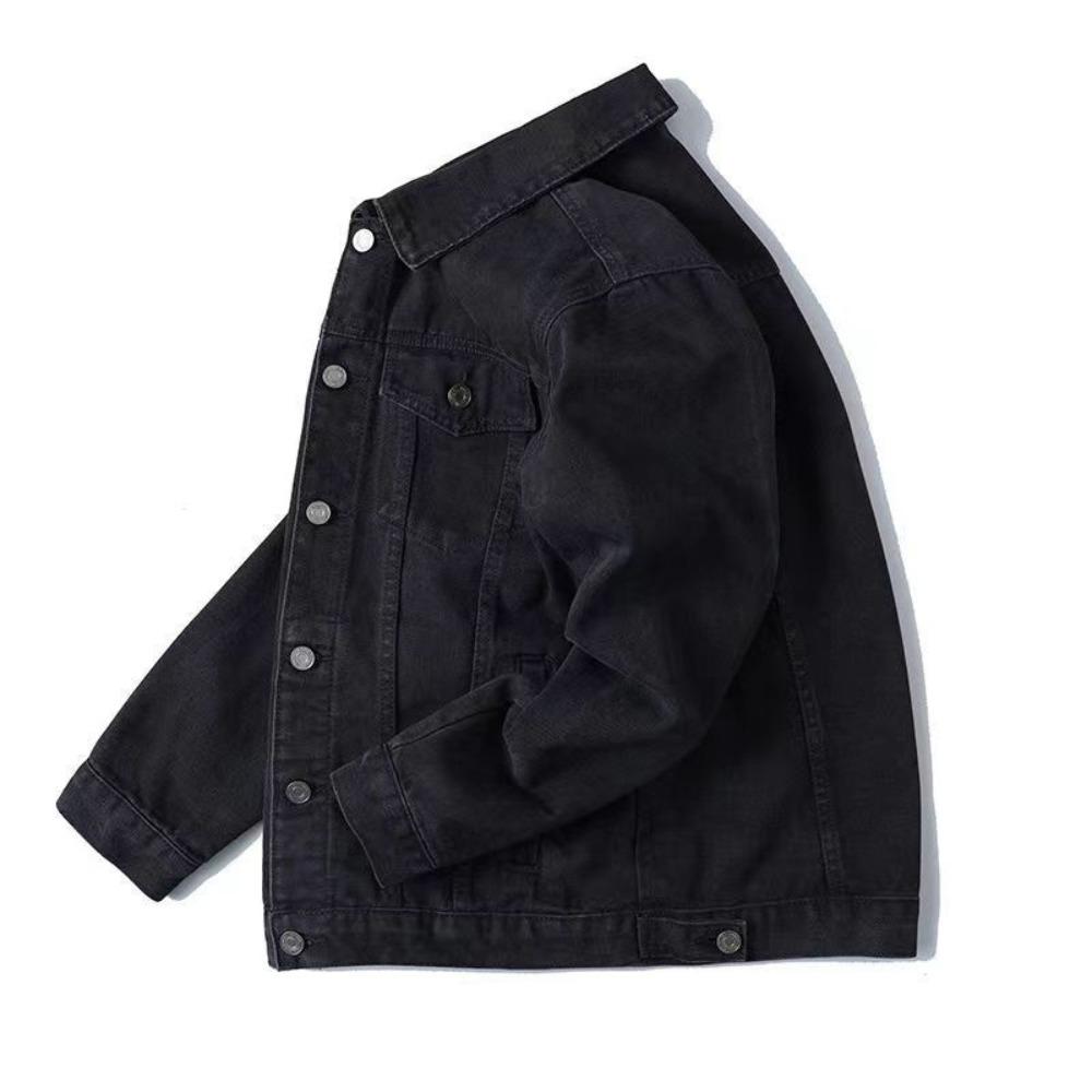 Giacca di Jeans Versatile da Uomo per Primavera e Autunno, Vestibilità Larga Taglie Forti Giacca Cargo Jeans Casual Streetwear Giacca di Jeans Abbigliamento da Esterno Quotidiano da Uomo