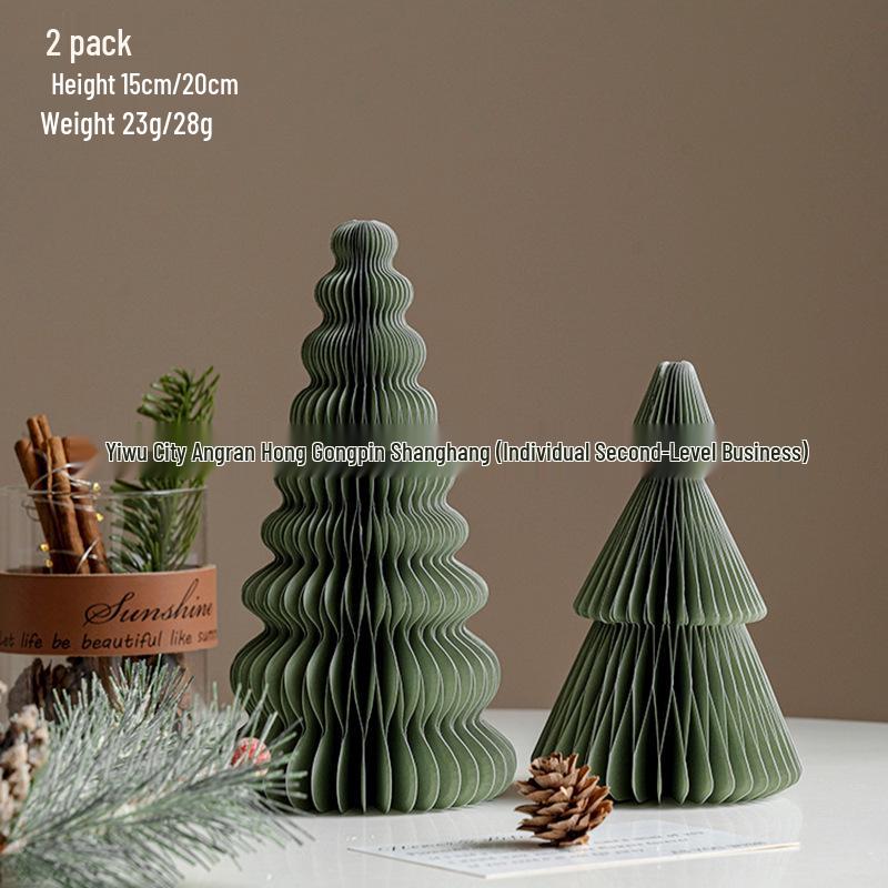 2025 Origami Christmas Tree Ornaments & Tabletop Decorations - Perfect for Holiday Scenes & Photography Props