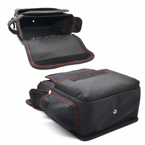 Electrician's Waist Bag, Nail Bag with Lid, Tool Holder, Two-Tier, with Tape Hook