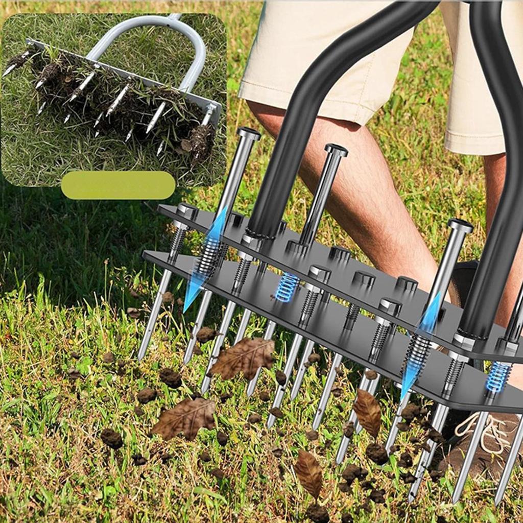 Lawn Aerator Tool Self-Cleaning Pre-Assembled Reinforced Heavy-Duty Yard Aeration Tool for Yard Home Golf Course Park Fall Grass