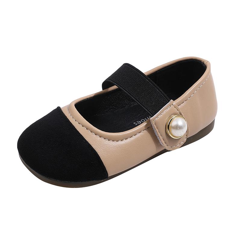 

Children Moccasin Shoes Girls Mary Janes Shoes Color Matching Children Pearls Princess Shoes Soft Sole Spring Autumn New 24