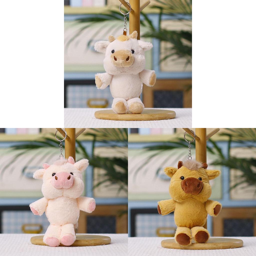 Portachiavi Mucca di Peluche con Imbottitura in Cotone PP per Bambini e Ragazzi Regalo