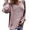 Women's Fashion V-neck Long Sleeve  Solid Color Sweaters and Knitted Sweaters