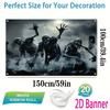 2D Banner, 1 Piece, Halloween Party Banner, Multi-sized Polyester Material, Gothic Zombie Apocalyptic Theme