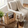 Woven Design Woven Hanging Magazine Holder Wall Mounted Handmade Water Hyacinth Magazine Basket Decorative Eco-Friendly