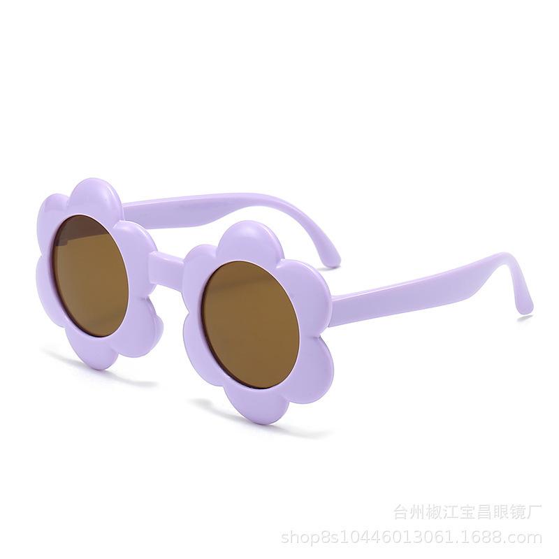 Children'S Sunflower Sunglasses Multi-Color Round Frame Sunglasses Cute Boys And Girls Uv-Proof Glasses
