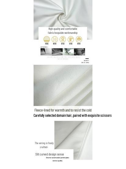 Korean Style Loose White Velvet Slit Long Sleeve T-shirt for Women - Spring, Autumn, Winter Casual Mid-Length Trendy Top