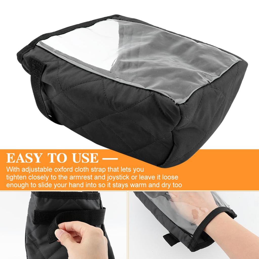 Electric Wheelchair Accessory Protective Sleeve Waterproof Powerchair Joystick Cover with Oxford Cloth Fasteners