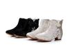 2025 Winter Ethnic Style Women's Embroidered Velvet Ankle Boots