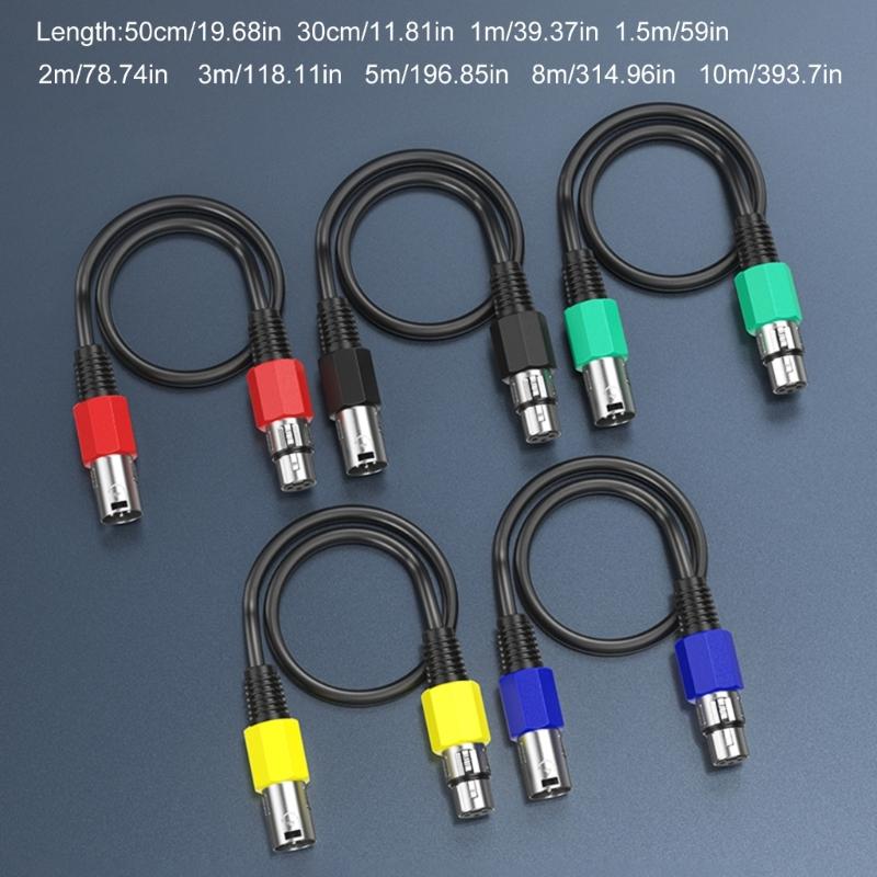 3Pin Microphone Extension Cable Adapter 3Pin Female to Male 3Pin Microphone Connectors for Speakers Mixer Amplifier