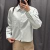 Spring 2026 Women's Oxford Boxy Shirt / Long Sleeve Casual Jacket 484928