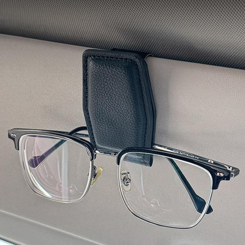 

Держатель для солнцезащитных очков на козырек автомобиля Держатель для автомобильных солнцезащитных очков Многофункциональный зажим Автомобильный зажим для солнцезащитных очков Вешалка на козырек из ПУ кожи United States