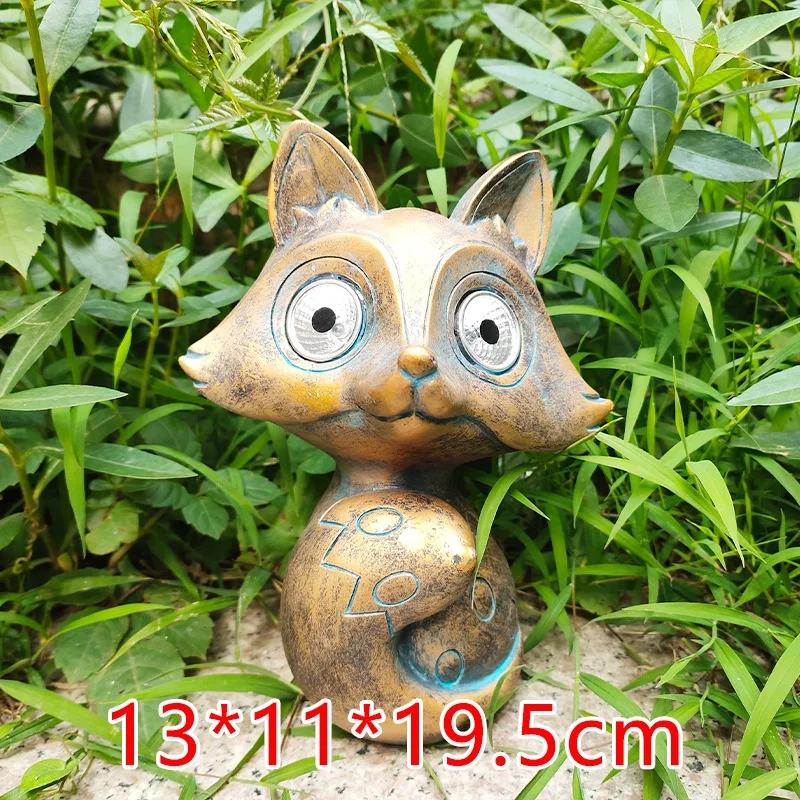 

Творческий Маленький Лисёнок Солнечная Лампа Сад Вилла Украшения Ремесла Садовые Украшения Уличное Украшение бронзовый