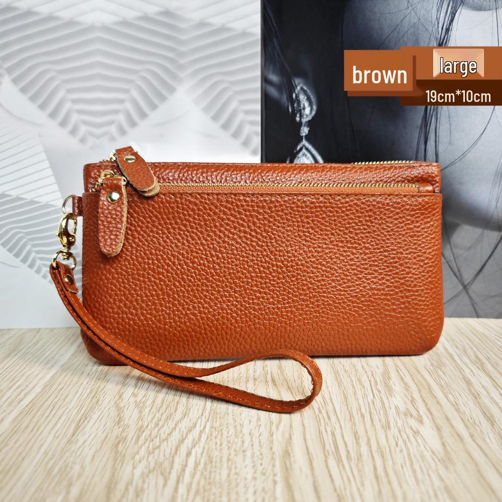 Korean Style Genuine Leather Multi-Functional Women's Wristlet Clutch Wallet
