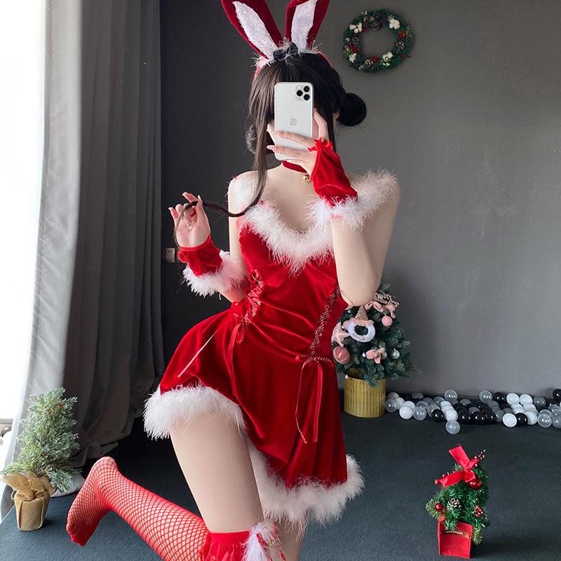 Christmas Bunny Girl Cosplay Costume: Sexy Maid Skirt for Women's Valentine's Day or Festive Theme Parties