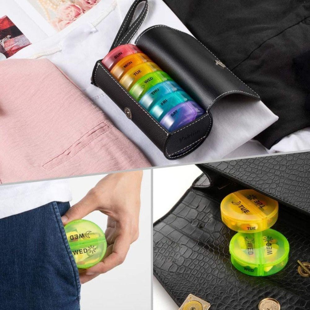 with Storage Box Medicine Pill Box Weekly 7 Days 14 Slots Medicine Box Holder