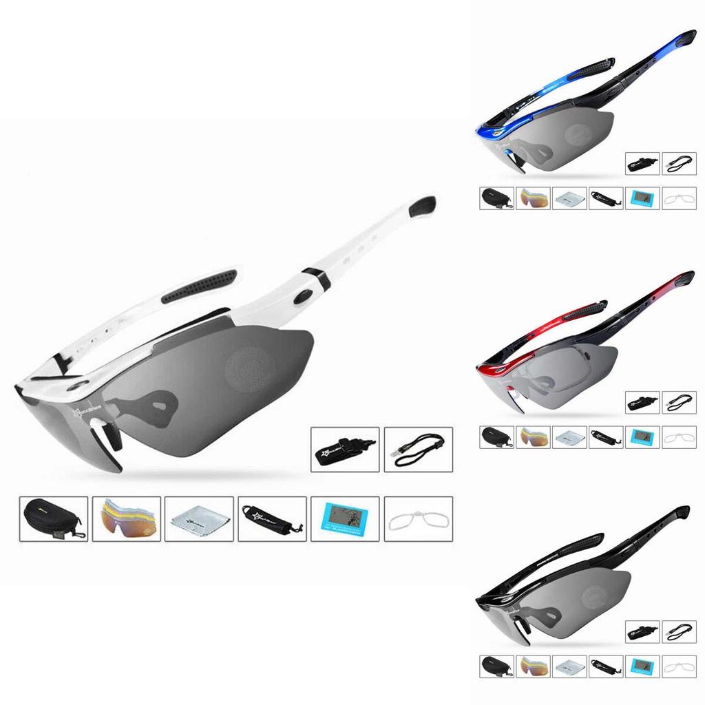 Outdoor Polarized Cycling Sunglasses With Five Interchangeable Lenses For All Weather