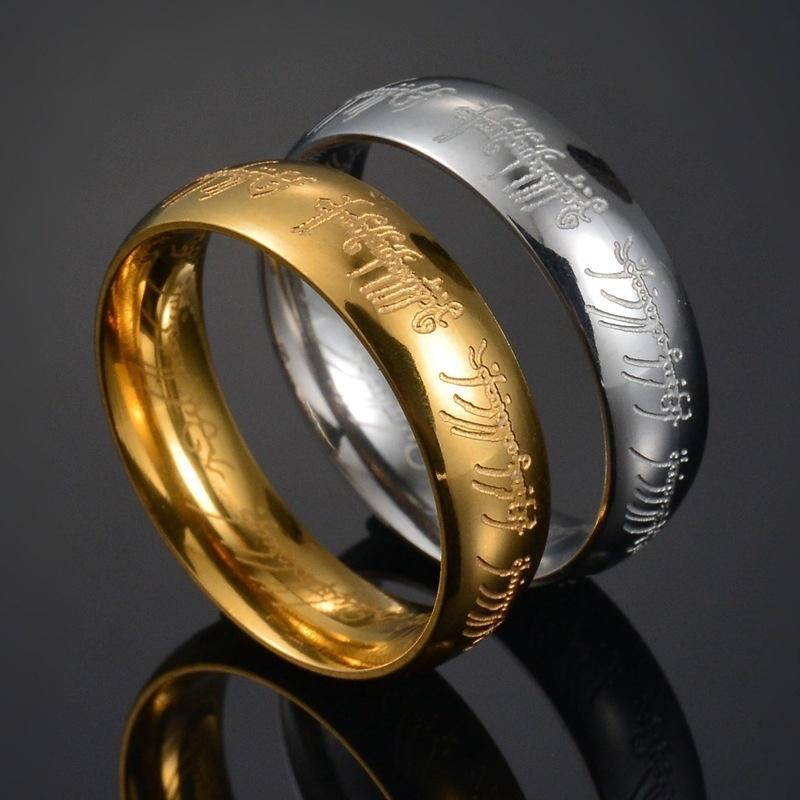 Módní 3D řezba Pán prstenů Pán prstenů Luxusní titanový ocelový prsten pro páry