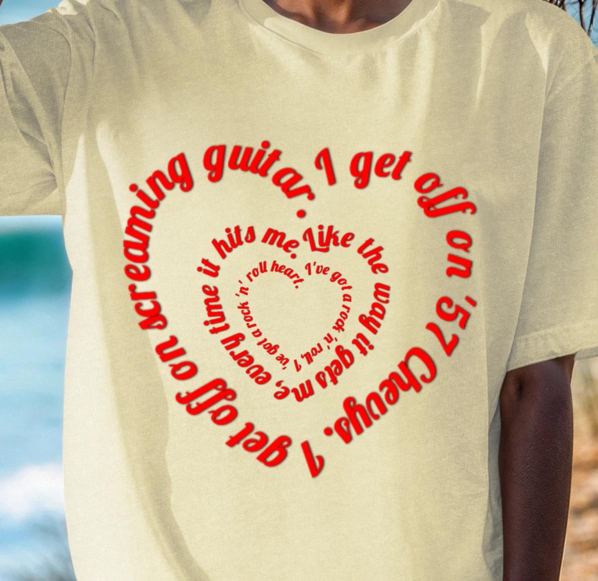 Clapton Inspired T-Shirt, Classic Rock Tee, Rock and Roll Heart Shirt M