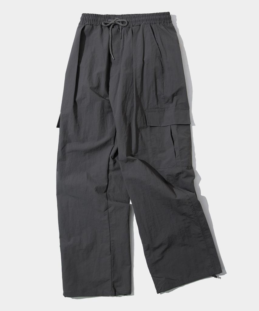 SOME PLACE Pocket Cargo Nylon Two-Way String Banding Pants [Pink]