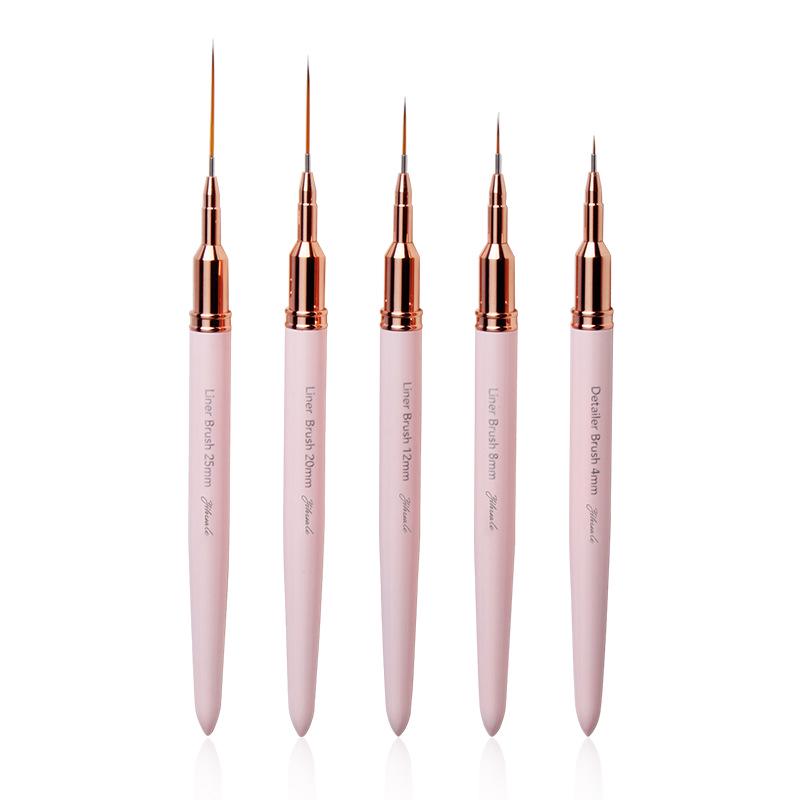 YiHuaLe Japanese Fine Liner Pen Set - 5 Pieces for Nail Art, Drawing Flowers, Silk Pulling, and Makeup.
