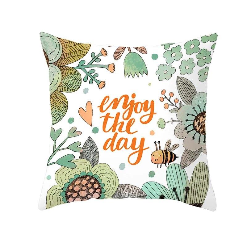 Easter Decorative Pillowcase Cartoon Rabbit Pillowcase Egg Print Cushion Cover Living Room Sofa Cushion Cover Home Decoration