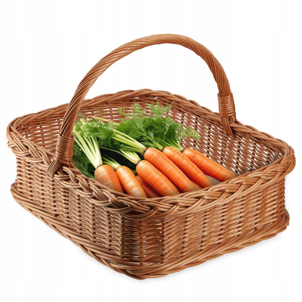 KADAX Weidenkorb Einkaufskorb Picknick Obst Tablett Rechteckig Weide 52cm
