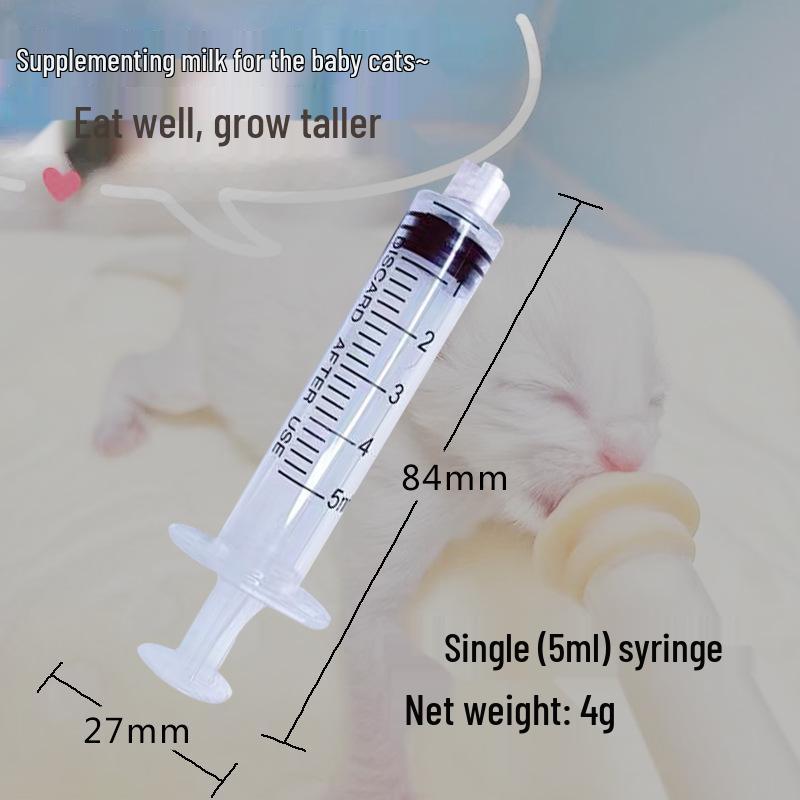 Pet Feeding Syringe & Nipple Bottle for Kittens and Puppies