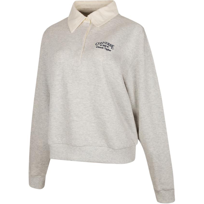Converse Sweatshirts Women s Gray Lapel Moderate WCJ099-GGN M